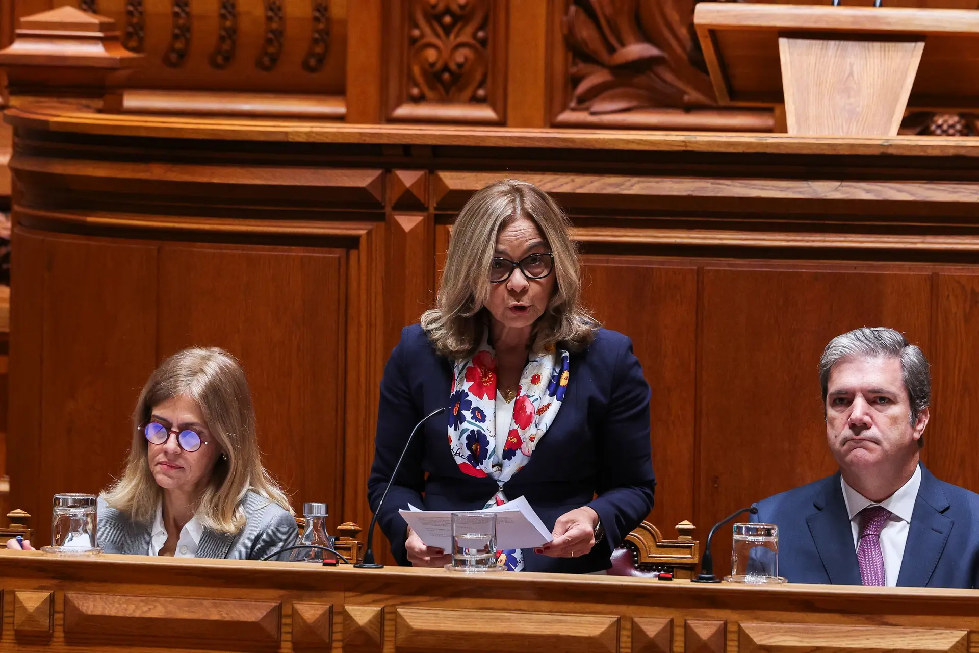 The Minister of Health, Ana Paula Martins, speaks at her hearing before the Budget, Finance and Public Administration Committee