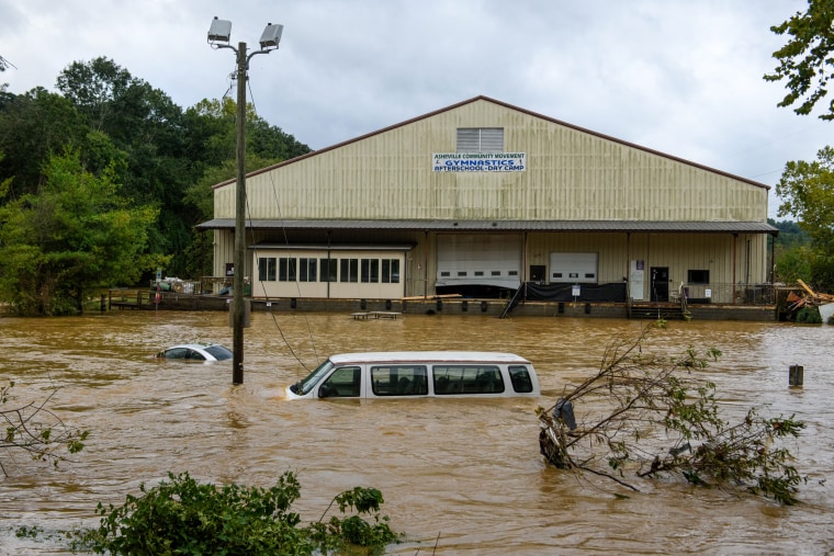 Flood covers a van.