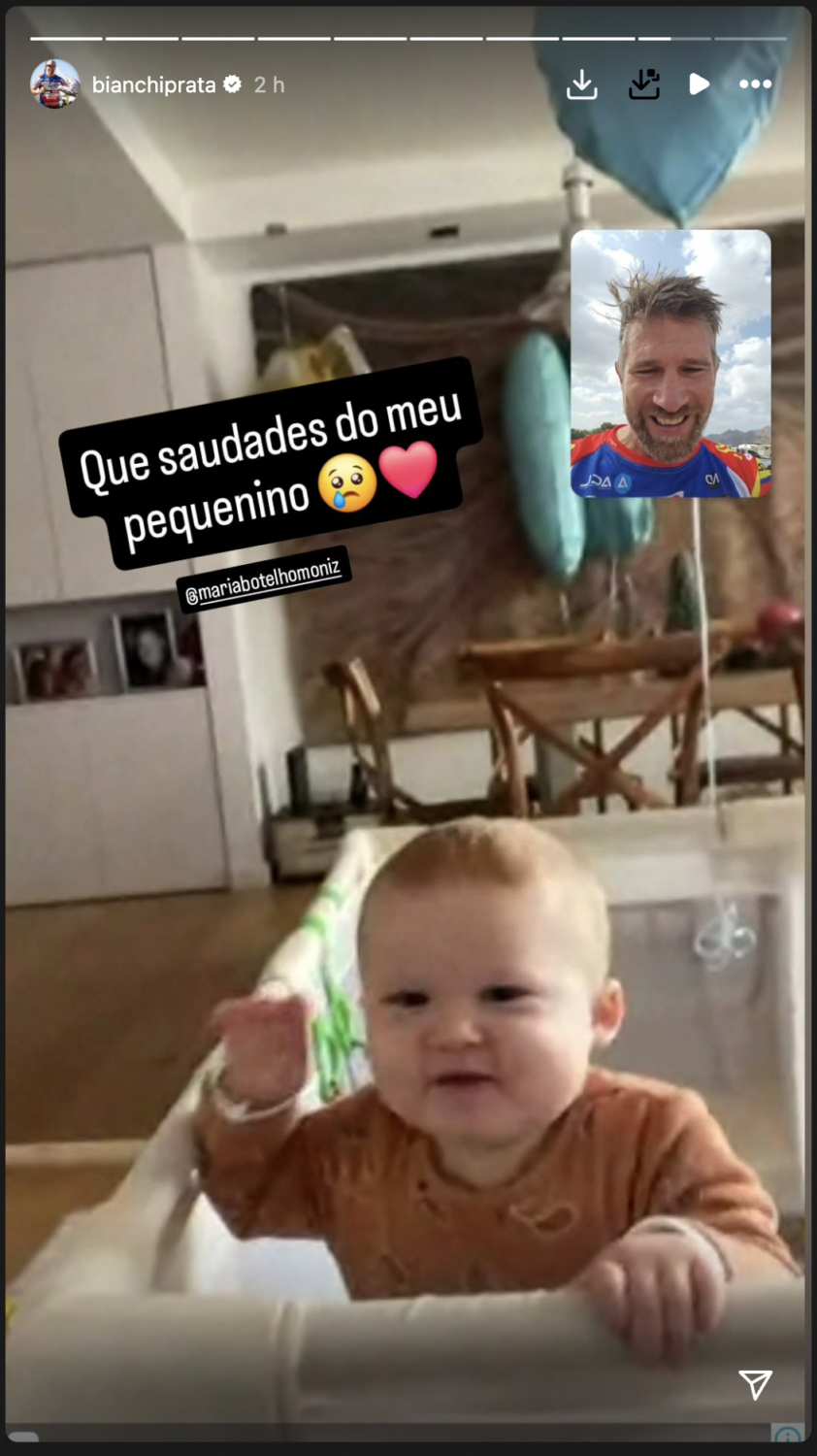 Love! Away from home, Pedro Bianchi Prata shows a video call with his son: “I miss my little one…”