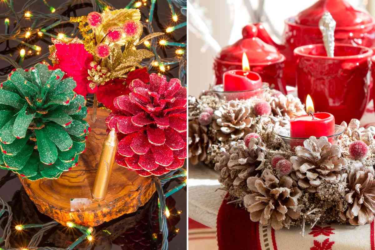 Create bright centerpieces with pine cones