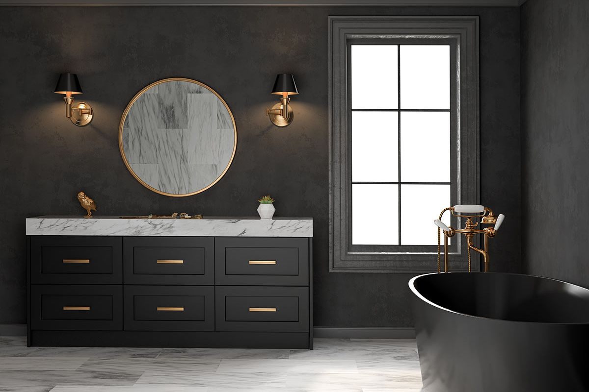 how to choose the right contrasts in the black bathroom