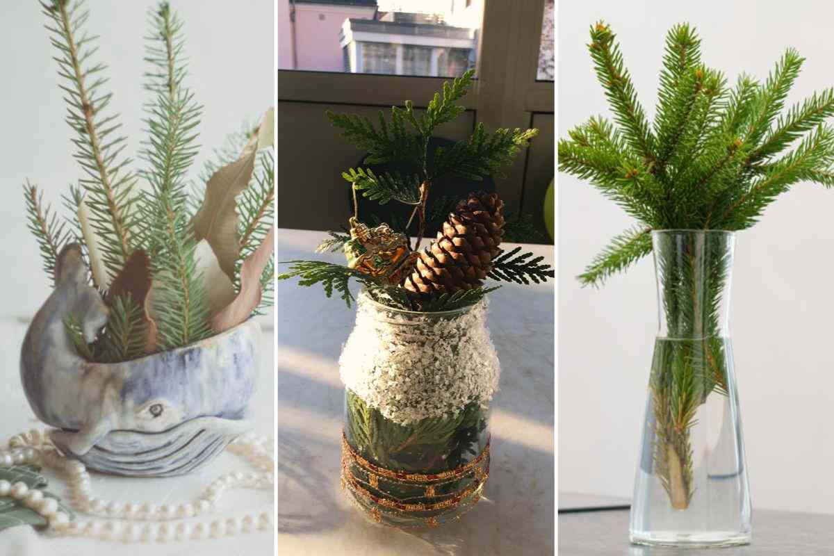 find out how to create decorative vases with pine branches