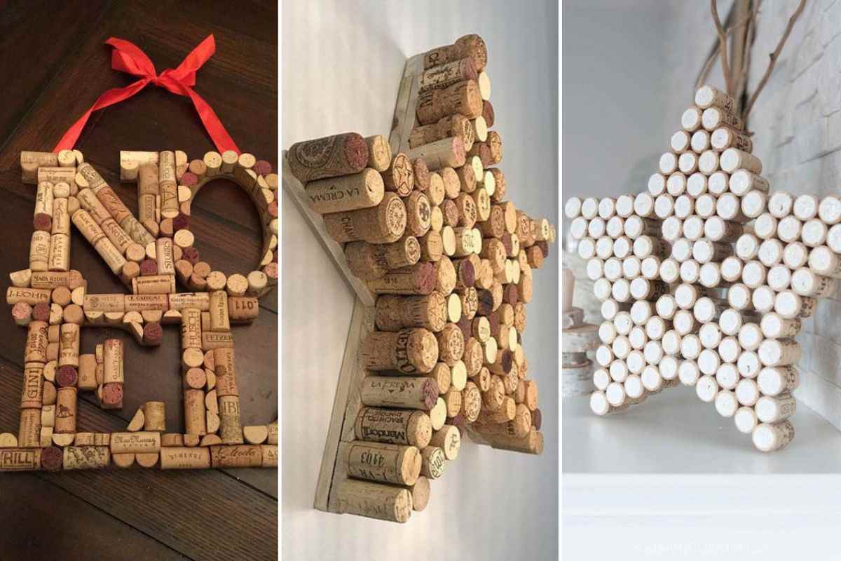 stars and Christmas writings with corks