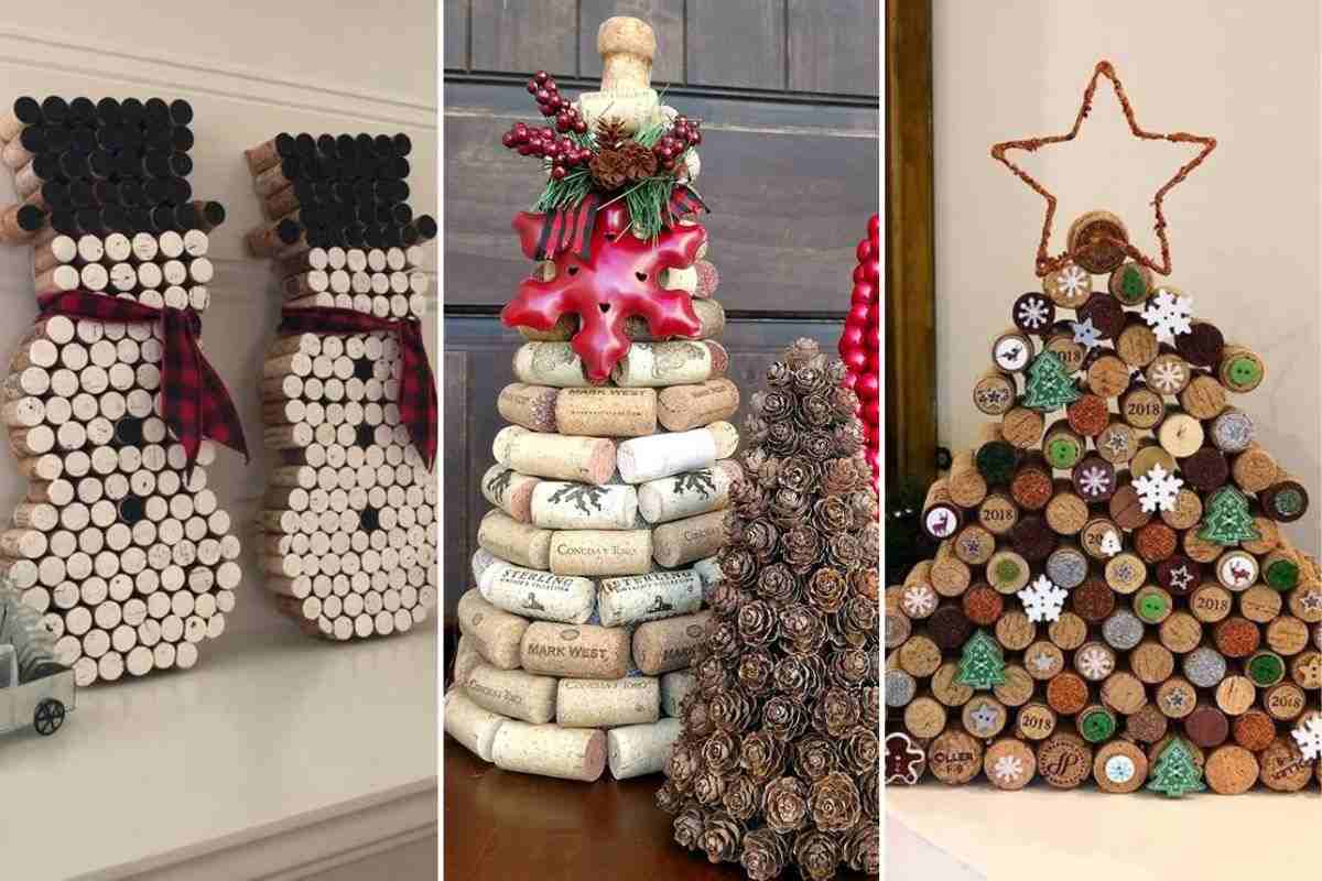 create snowmen and little trees with corks