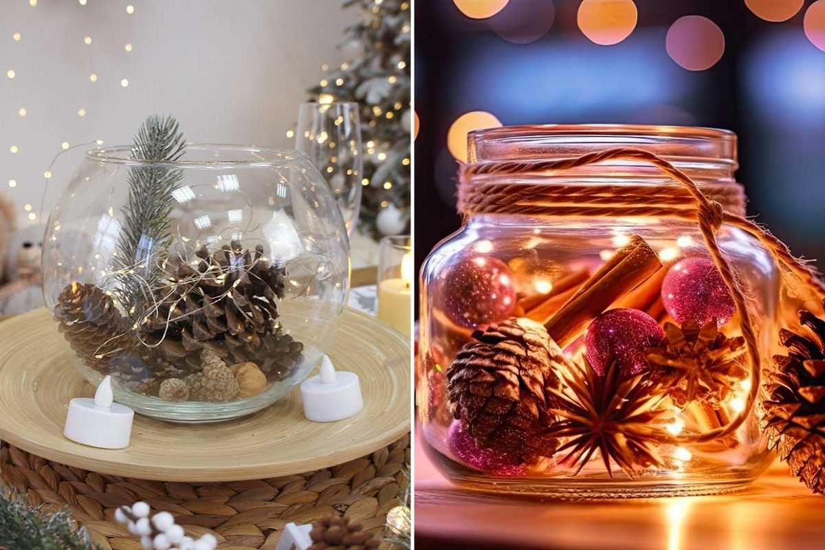 find out how to decorate vases with pine cones 