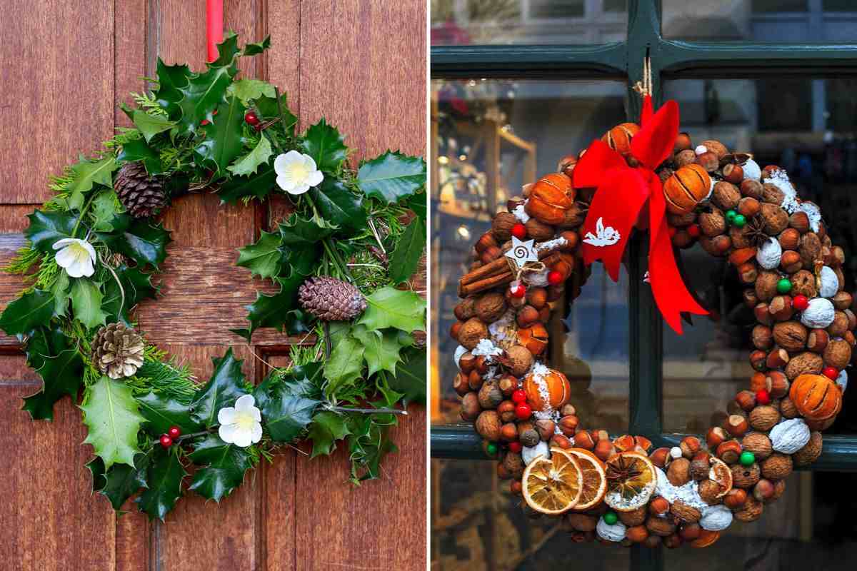 how to create doorsteps with holly or dried fruit