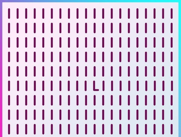 Vision and attention test: find a different letter or number within 5 seconds