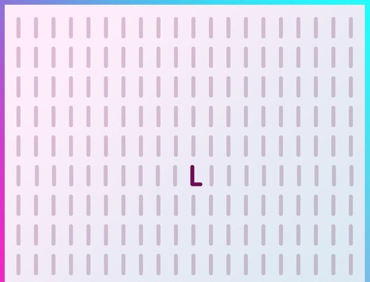 Vision and attention test: find a different letter or number within 5 seconds