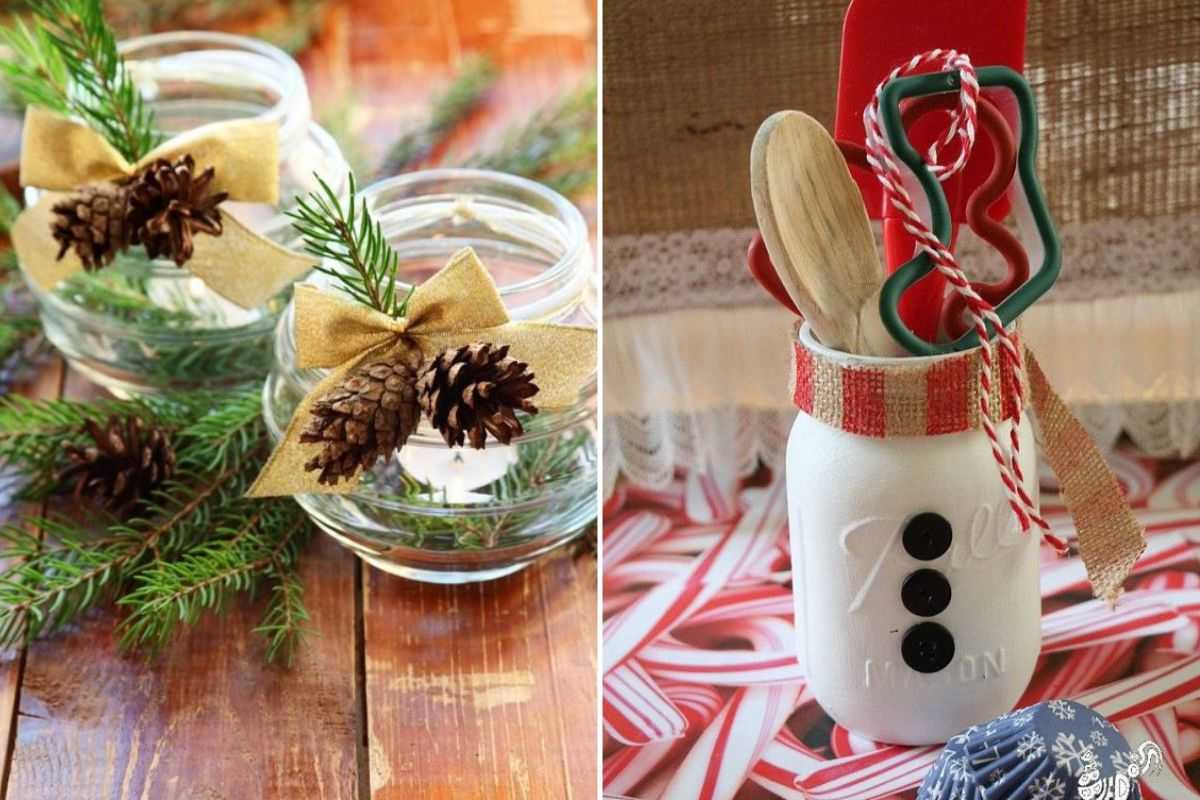 how to create Christmas vases with jars