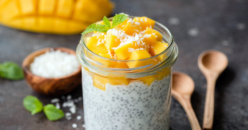 Chia pudding with mango mousse is a tasty and easy to prepare snack. Perfect for dessert or breakfast. /123RF/PICSEL