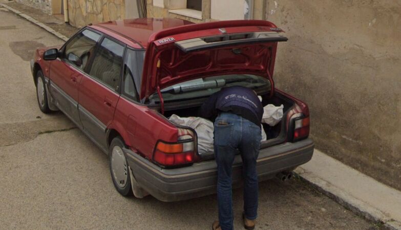 Google Street View murder plot in Spain. He was caught putting a dead body in the trunk of his car