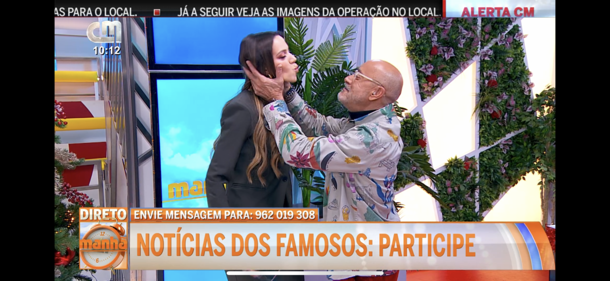 Amused, Rui Oliveira kisses Ágata Rodrigues on the mouth: “I'm crazy about kisses…”