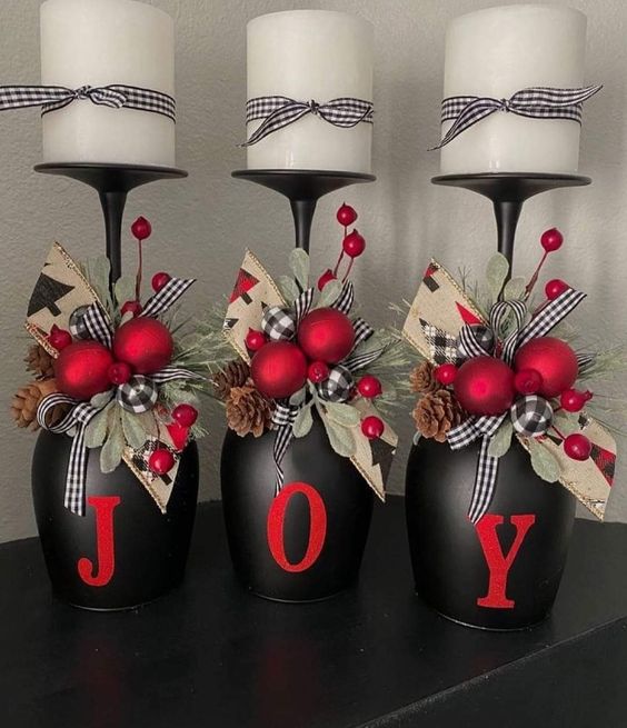 Mismatched glasses? Transform them into amazing Christmas decorations