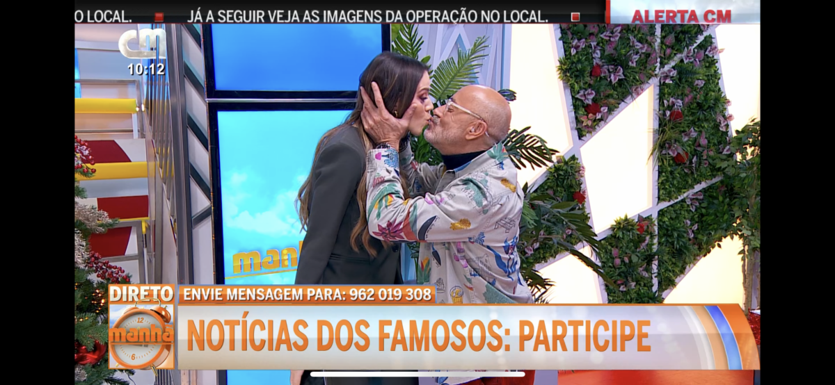 Amused, Rui Oliveira kisses Ágata Rodrigues on the mouth: “I'm crazy about kisses…”