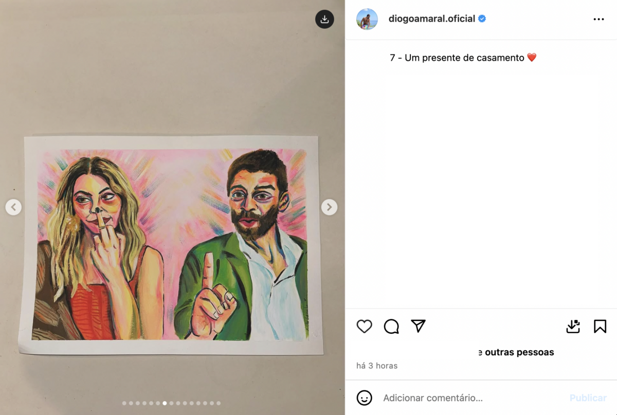 Diogo Amaral shows “wedding gift” (very) original