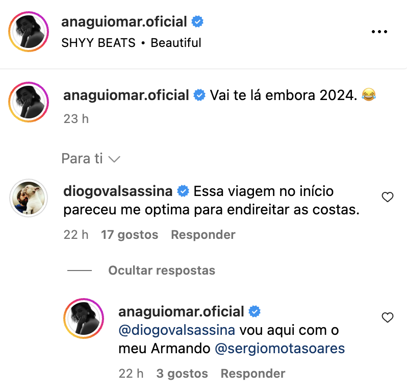 Separated, Ana Guiomar and Diogo Amaral exchange fun messages