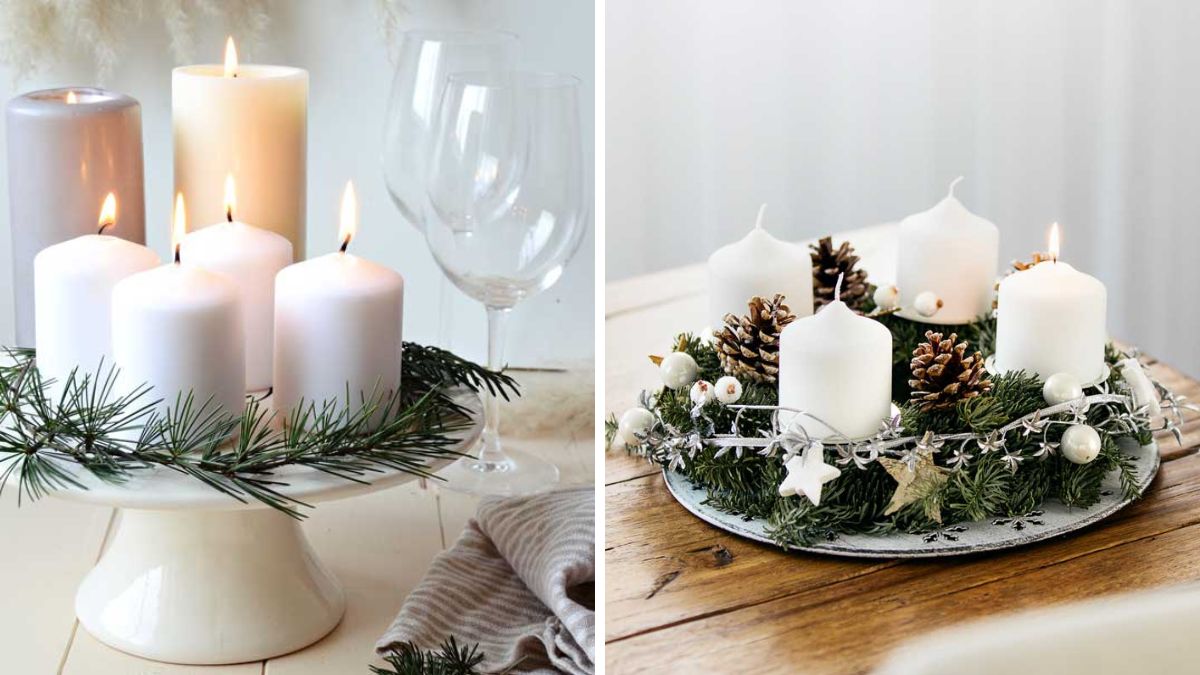 Decorate the living room with candles