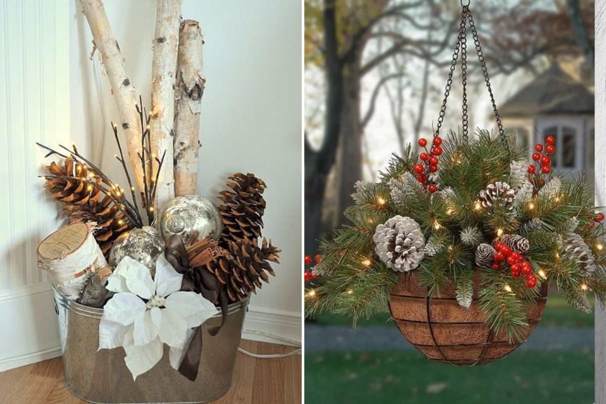 DIY decorations with Christmas baskets