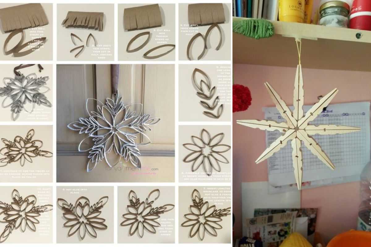 Make snowflakes with toilet paper or clothespins