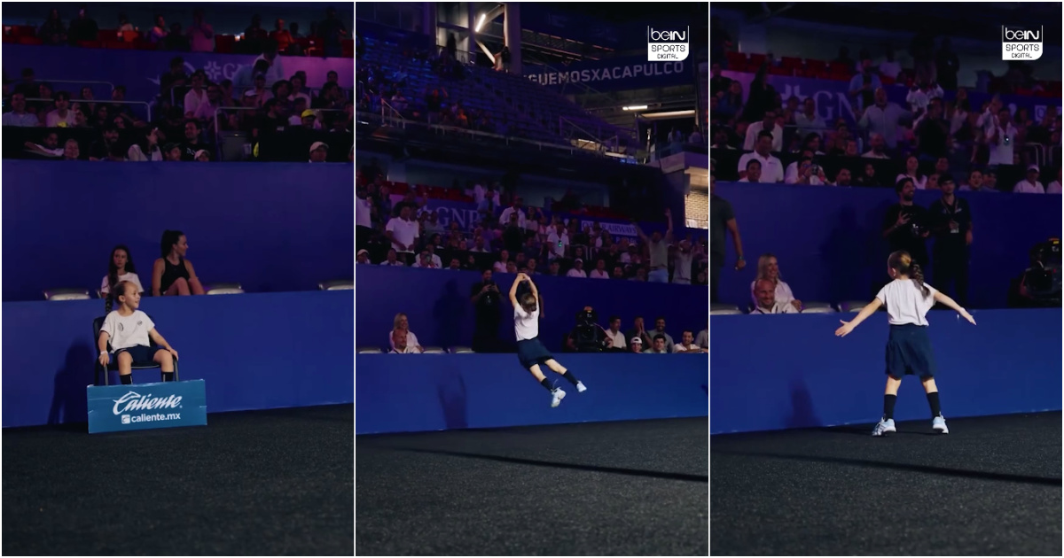 Girl makes audience shout Ronaldo's Siii during padel tournament in Mexico