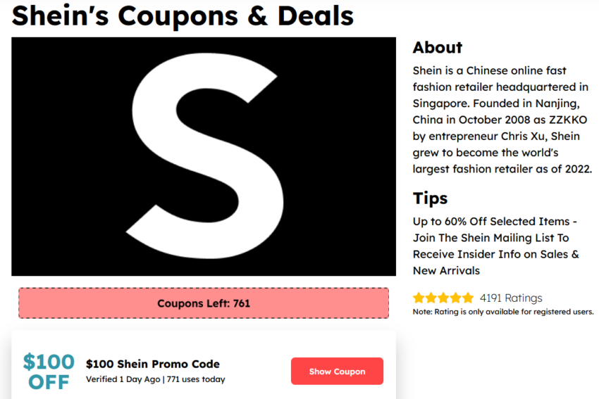 See how you can save €95 on purchases at Shein in 2025