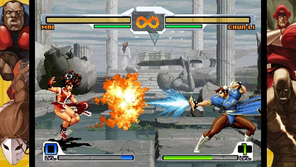 SVC Chaos: SNK vs. Capcom brought classic battles like Chun-Li x Mai Shiranui to SNK's battlefields — Photo: Disclosure/SNK