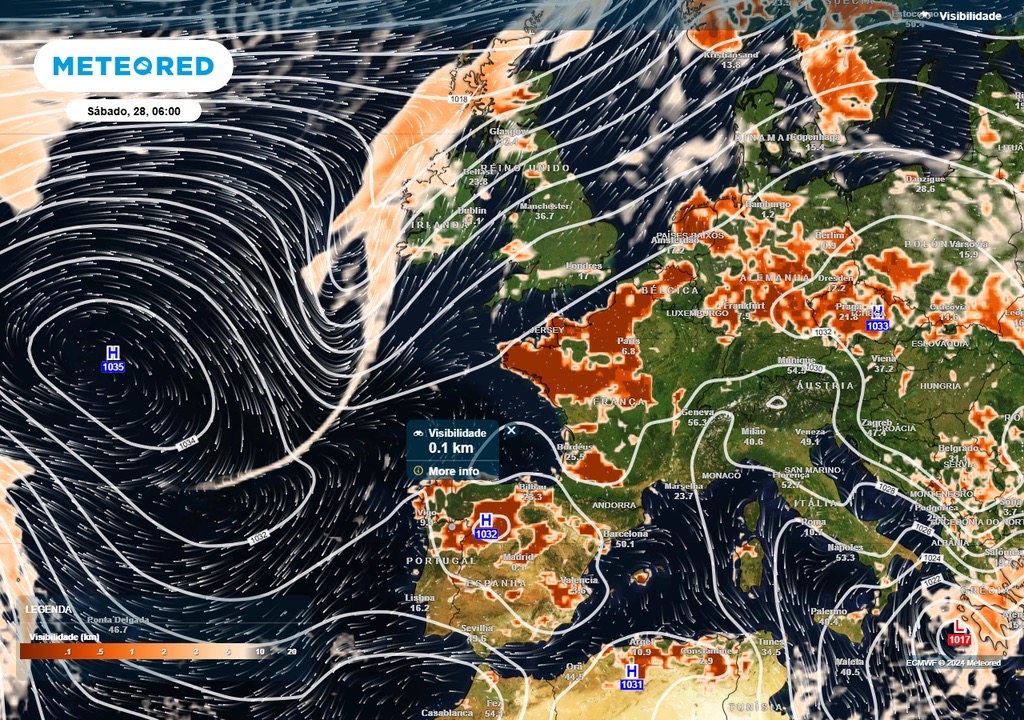 Hydrometeor will obscure Christmas in Europe and mainly affect Portugal