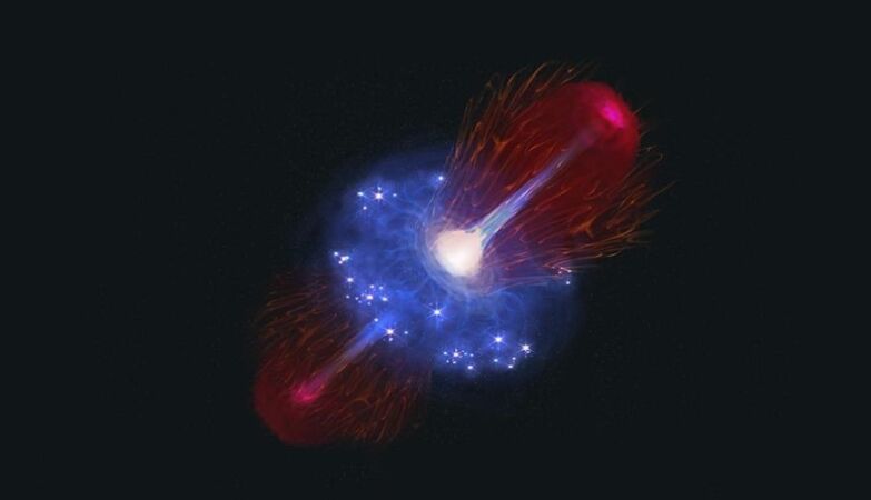 Primitive massive black hole caught taking a “nap” after eating too much