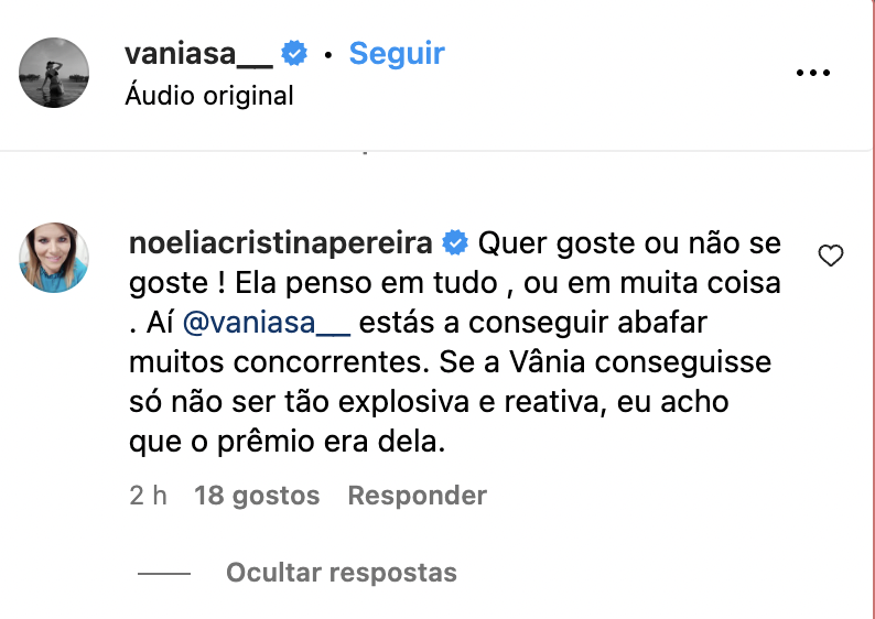 “ If it could, the prize was her ”. Noélia Pereira leaves “ advice ” Vânia Sá