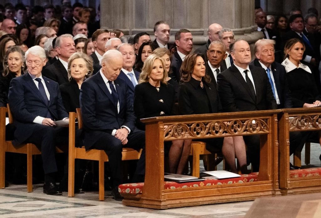 The United States Presidencies and the Trump-Obama laughs at Carter's funeral