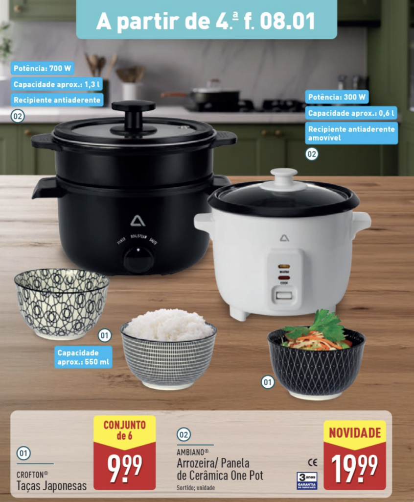 The 2 for 1 set with ceramic cooker and electric rice cooker has arrived at Aldi for just €19.99