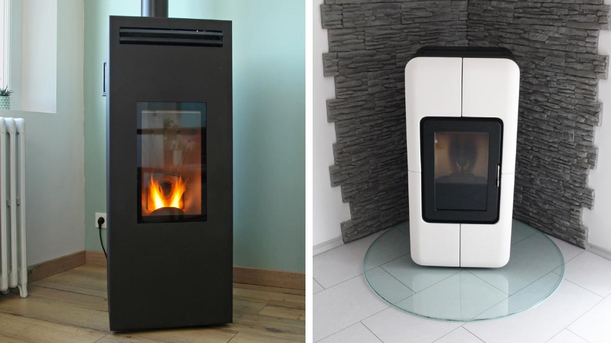 Pellet stove in the living room