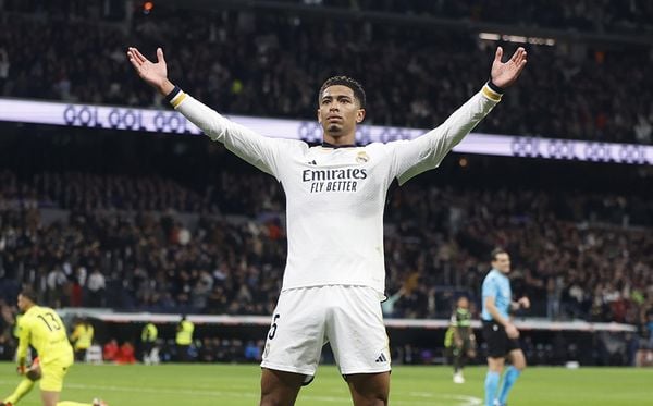 Bellingham celebrates goal during Real Madrid's victory over Girona