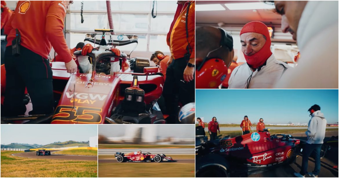The unique moment when Carlos Sainz (Father) sits and drives an F1 Ferrari

