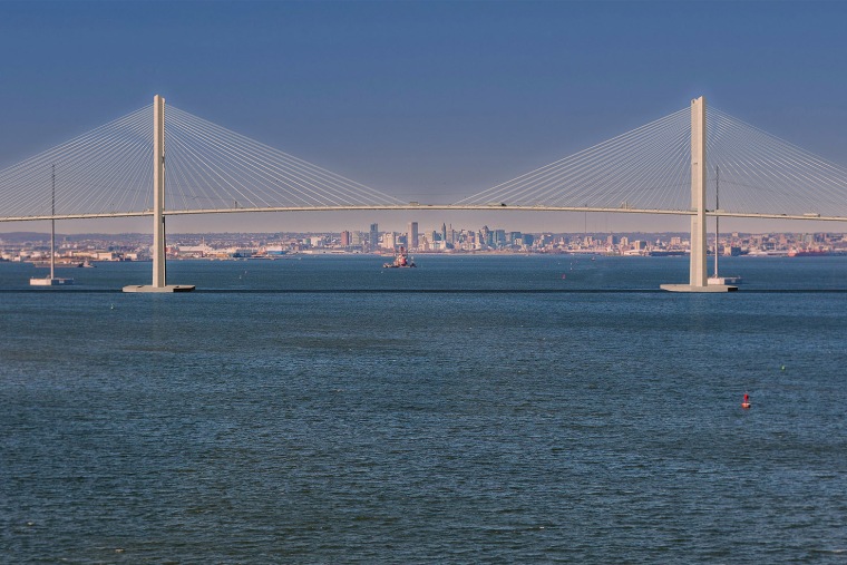 A rendering of a design for the replacement of Baltimore's Francis Scott Key Bridge. 