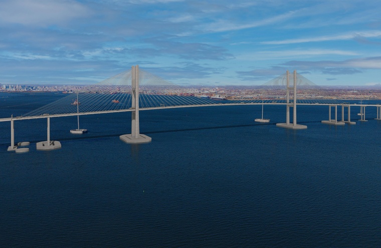 A rendering of a design for the replacement of Baltimore's Francis Scott Key Bridge. 