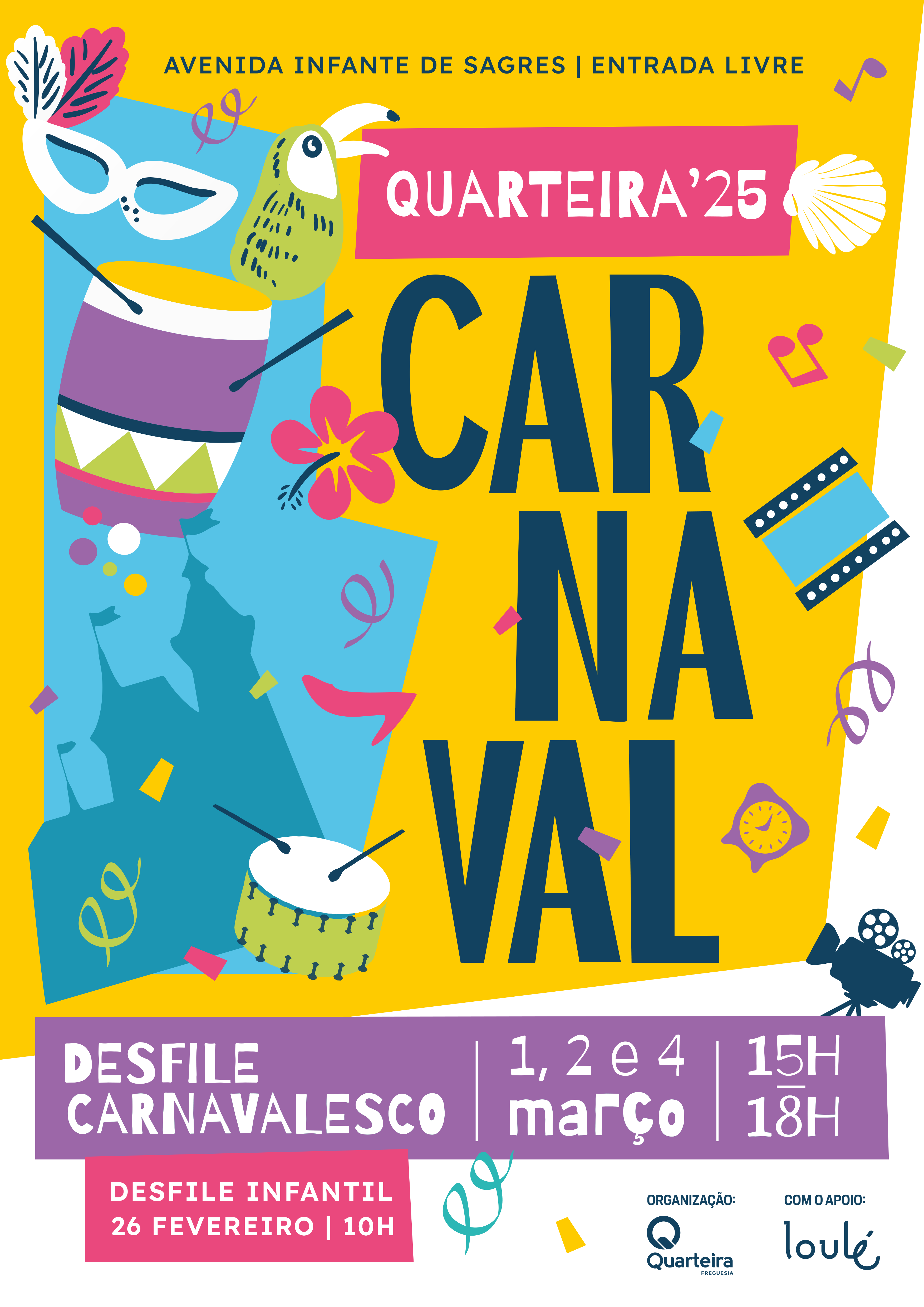 Floor parades and cars bring the magic of animated movies to the Quarteira Carnival