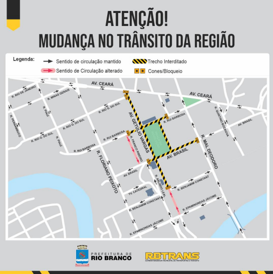 Attention! Traffic in the center of Rio Branco will be changed during Carnival; See how it will be