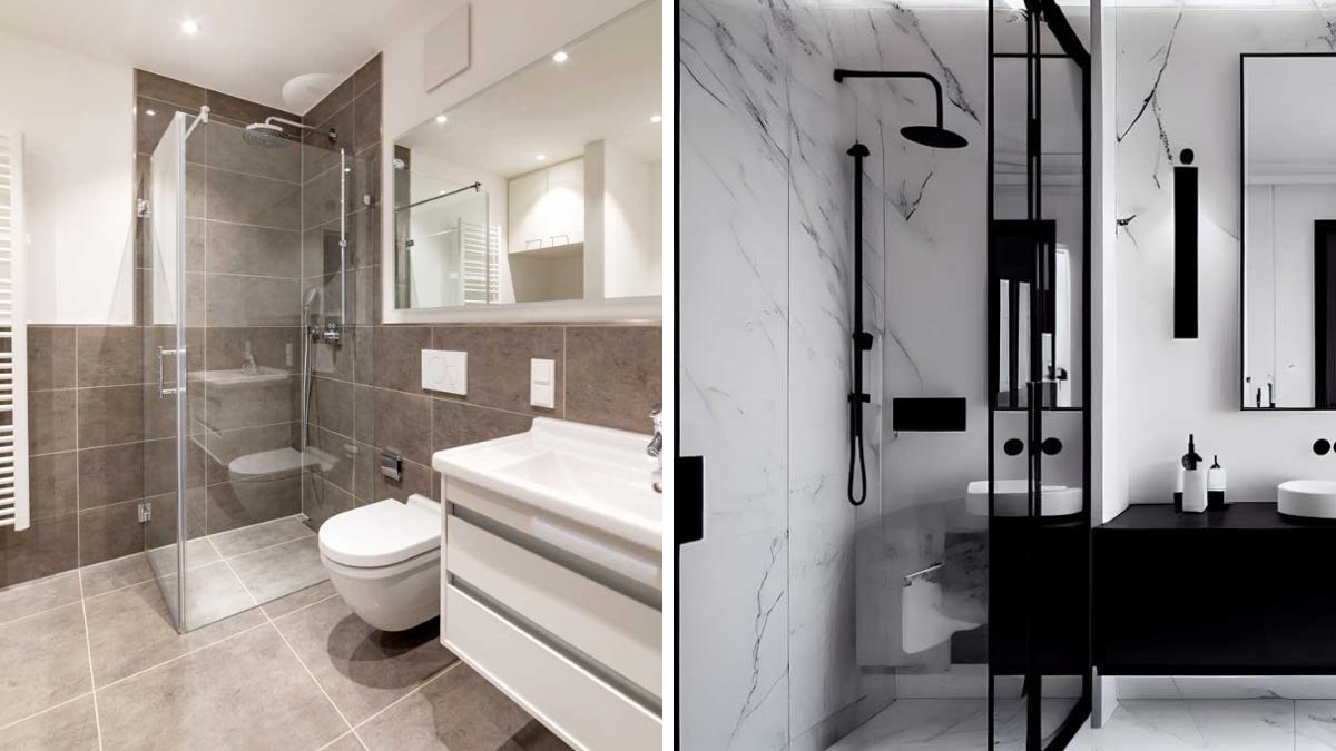 Modern bathroom with shower