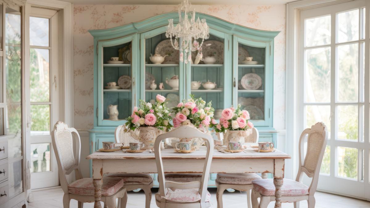 Dream lunch corner with shabby chic furniture