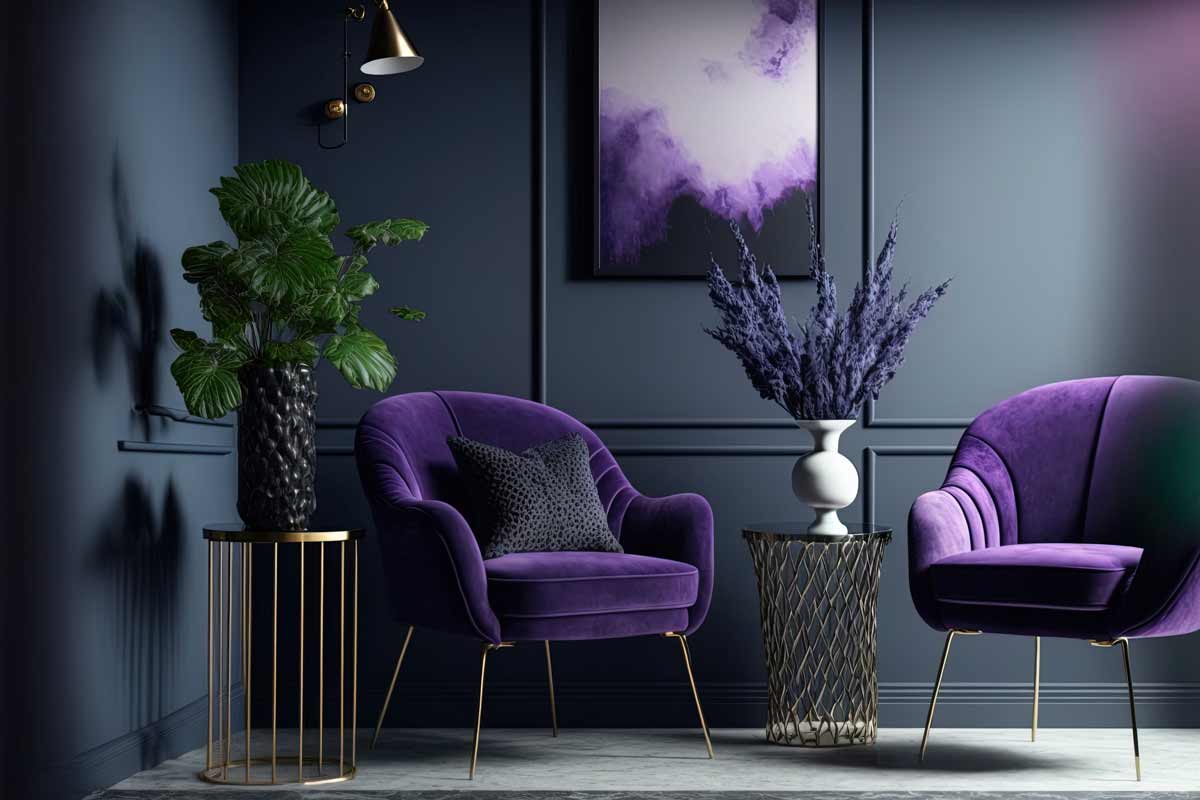 Furnish with the aubergine color.