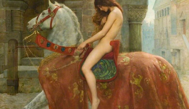 The legend of Lady Godiva, who will have rode naked around the city to lower taxes to the poor