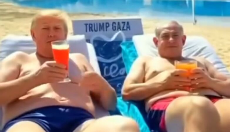 Netanyahu sunbathing, musk eating pate. AI images of the “Trump Gaza” resort shared by… Trump