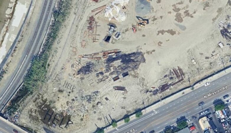 "Help". Google Maps images wrapped in mystery