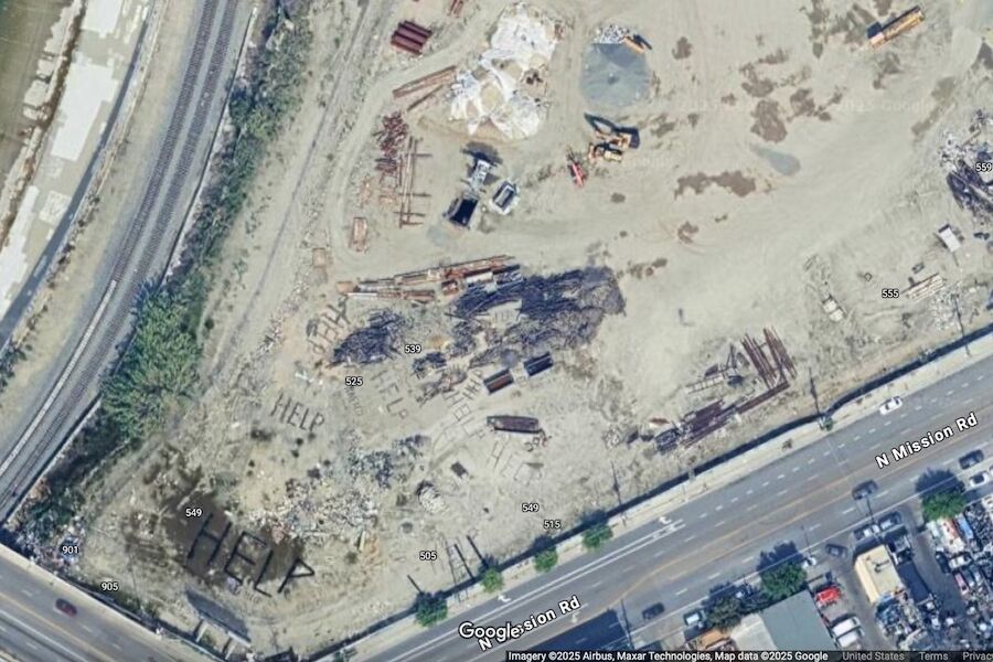 "Help". Google Maps images wrapped in mystery