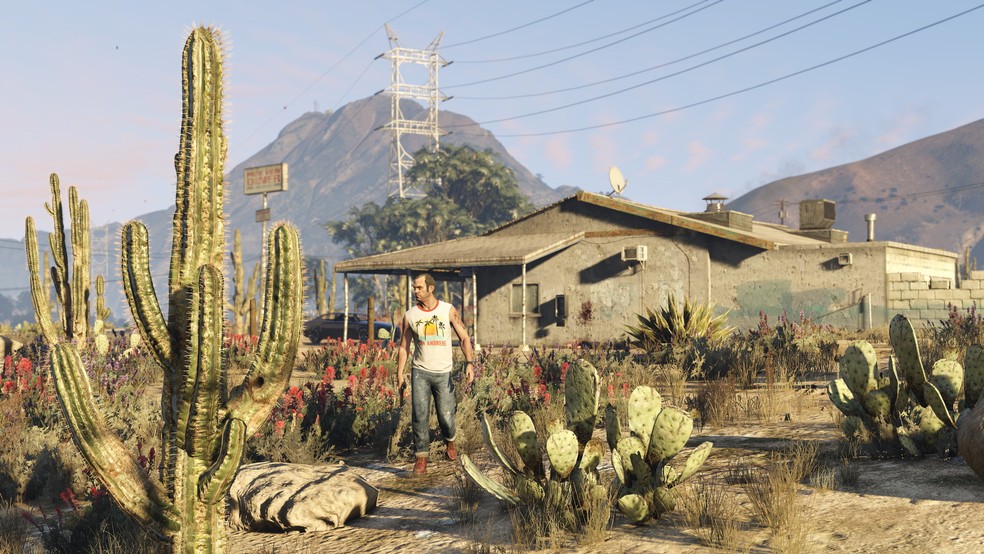 Trevor lives his life amid the desert of Los Santos, far from urban chaos - Photo: Disclosure/Rockstar Games