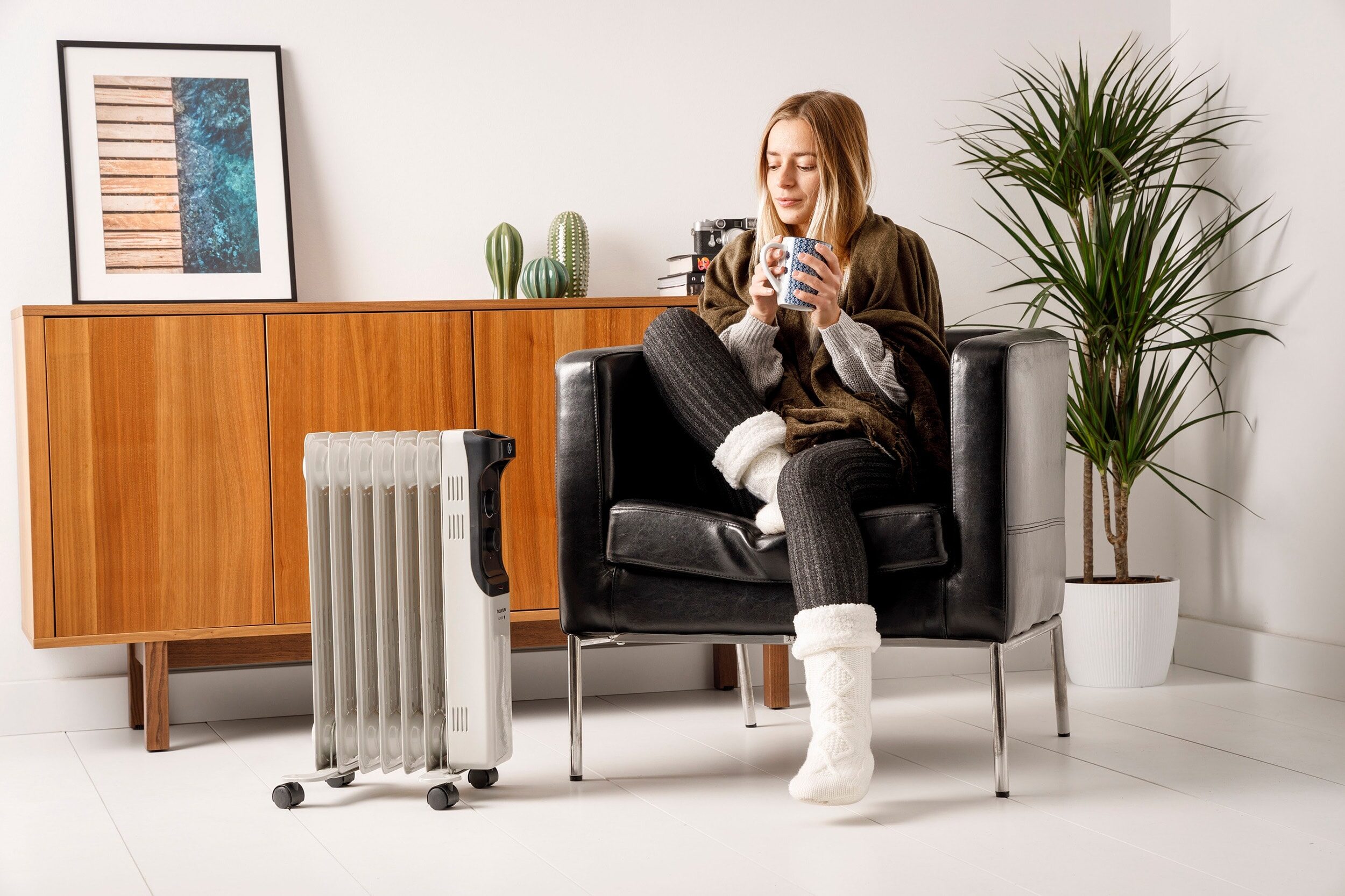This efficient oil radiator with 3 power levels is ideal for facing winter