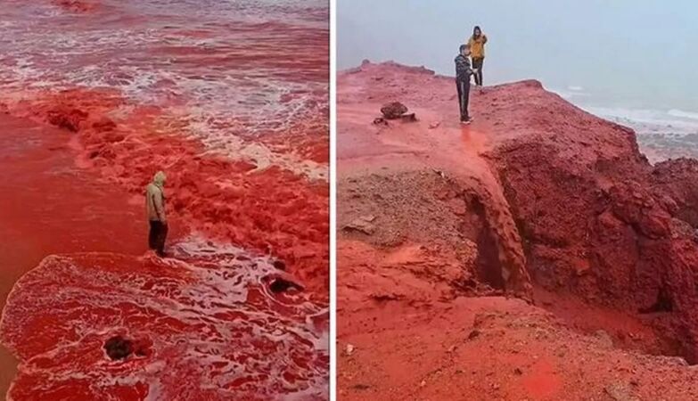 What is behind the “shower of blood” that made red the coast of an Iranian island