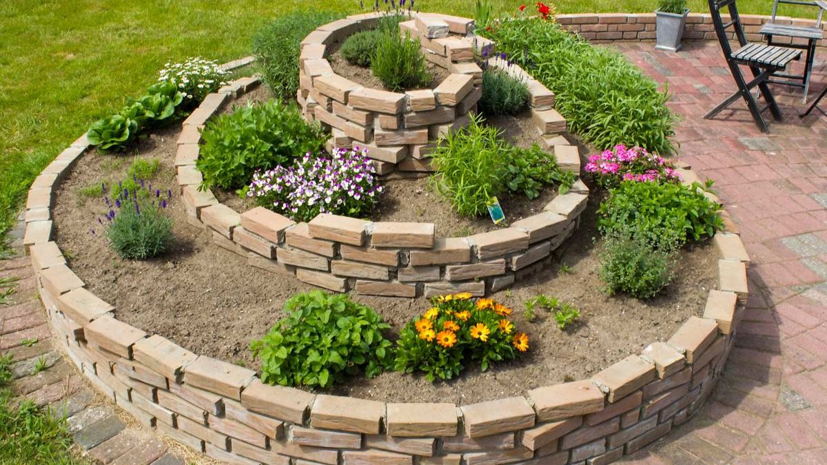 Brick walls for flower beds