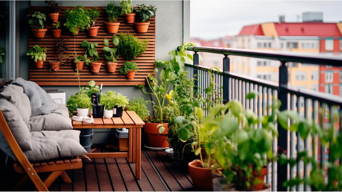 Orto in March on the balcony